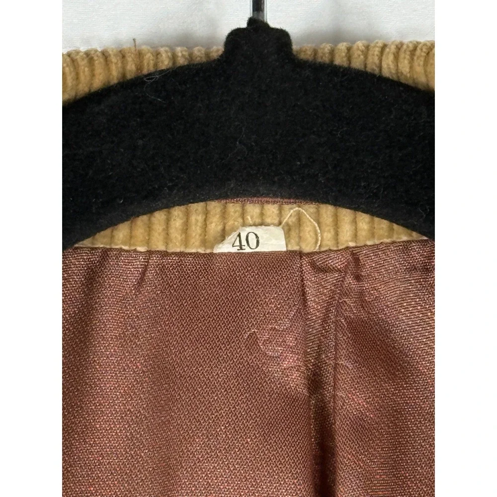 Brad Whitney Mens Vintage Tan Corduroy Western‎ Blazer Suede Yoke Size 40